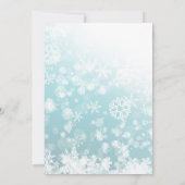 ウィンターブルースノーフレークスノーモーティおもしろい誕生日 招待状 (裏面)