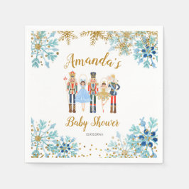 ウィンターブルースノーフレークナツクラッカー紙ナプキンス スタンダードカクテルナプキン