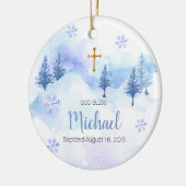 ウィンターブルースノーフレークバプテスマオーナメント神恵 セラミックオーナメント (左)