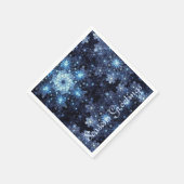 ウィンターブルースノーフレークパターンナプキン スタンダードカクテルナプキン (角)