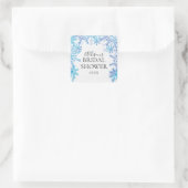 ウィンターブルースノーフレークブライダルシャワー封筒用シール スクエアシール (バッグ)