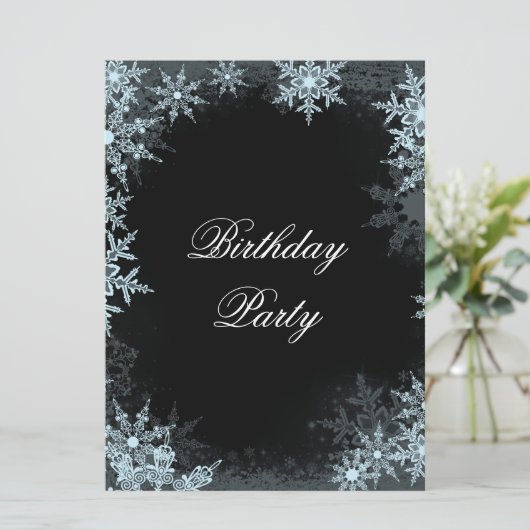 ウィンターブルースノーフレーク誕生日パティ 招待状 (スタンド正面)