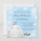 ウィンターブルースノーフレークSweet sixteenパーティー 招待状 (裏面)