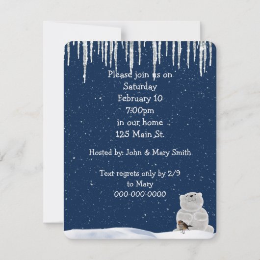 ウィンターブルースパーティの招待状 招待状 (裏面)