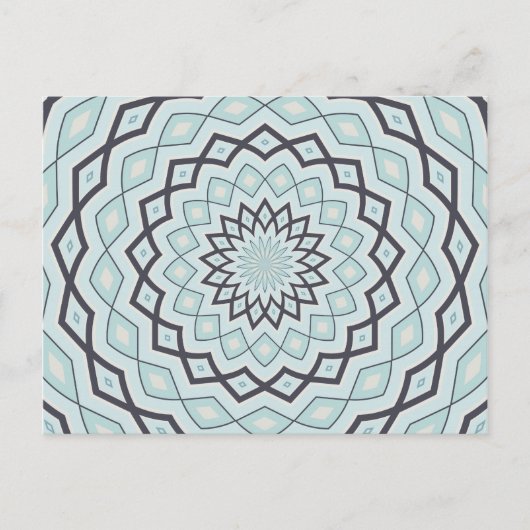 ウィンターブルース万華鏡のように千変万化するパターン ポストカード (正面)