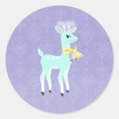 ウィンターブルートナカイクラシックの丸ステッカー ラウンドシール (正面)