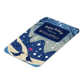 ウィンターブルーバーズクリスマスホリデーグリーティング マグネット (左側)