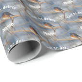 ウィンターブルーバード自然アートパーソナライズされた ラッピングペーパー (ロールコーナー)