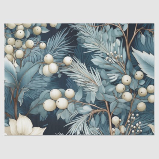 ウィンターブルーパステルインスパイアヴィンテージフローラ 薄葉紙 (正面)