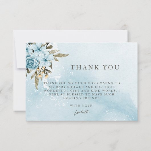 ウィンターブルーフローラありがとう サンキューカード (正面)