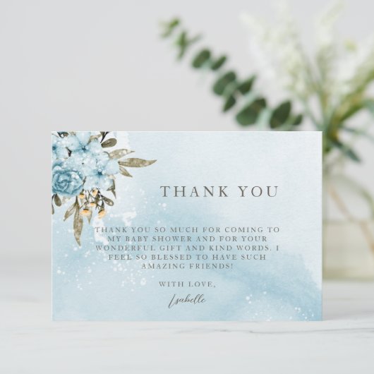 ウィンターブルーフローラありがとう サンキューカード (スタンド正面)