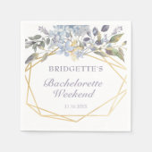 ウィンターブルーフローラバチェロレッテ週末 スタンダードカクテルナプキン (正面)