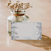 ウィンターブルーフローラブライダルシャワーラッフルカード 名刺