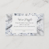 ウィンターブルーフローラブライダルシャワーラッフルカード 名刺 (正面)