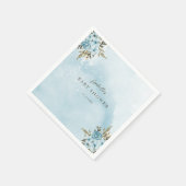 ウィンターブルーフローラベビーシャワー スタンダードカクテルナプキン (角)