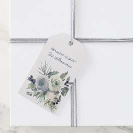 ウィンターブルーブーケホリデー ギフトタグ