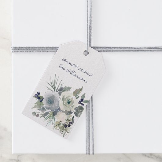 ウィンターブルーブーケホリデー ギフトタグ