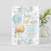 ウィンターブルーベビーシャワーボーイ招待状 招待状 (スタンド正面)