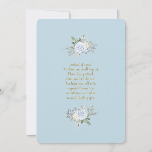 ウィンターブルーベビーシャワーボーイ招待状 招待状 (裏面)