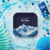 ウィンターブルーホワイトスノーウィースマウンテンブライダルシャワー ペーパープレート (パーティー)