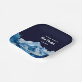 ウィンターブルーホワイトスノーウィースマウンテンブライダルシャワー ペーパープレート (傾斜あり)