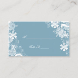 ウィンターブルーホワイト雪結婚片の座席表 プレイスカード