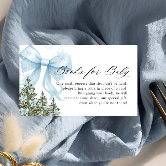 ウィンターブルーボウブックスベビー エンクロージャーカード