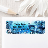 ウィンターブルーマスカレードマスク&スノーフレークエレガント ラベル (インサイチュ)