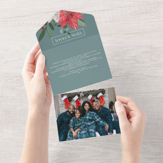 ウィンターブルーム ジョワイユ ノエル エレガントなクリスマスカード オールインワン招待状 (貼ってはがせる)