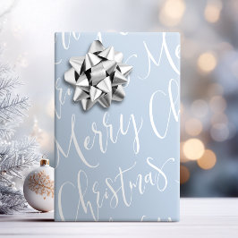 ウィンターブルーメリークリスマス書道休暇 ラッピングペーパー