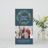 ウィンターブルーリースクリスマスフォトカード シーズンカード (スタンド正面)