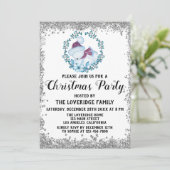 ウィンターブルーリースホリデークリスマスパーティーシルバー 招待状 (スタンド正面)