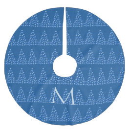 ウィンターブルーレトロスターリークリスマスツリーズパターン ブラッシュドポリエステルツリースカート