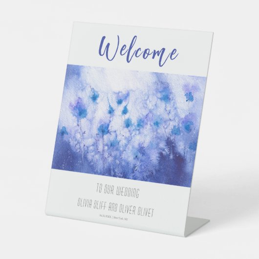 ウィンターブルー庭園の結婚式へようこそ 台座サイン (正面)