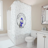 ウィンターブルー旧英語シェプドッグドッグ（グレー1）かわいい シャワーカーテン (インサイチュ)