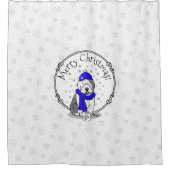 ウィンターブルー旧英語シェプドッグドッグ(グレー1)かわいい シャワーカーテン (正面)