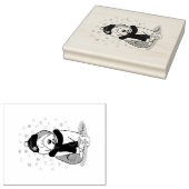 ウィンターブルー旧英語シェプドッグドッグ(グレー1)かわいい ラバースタンプ (押印)