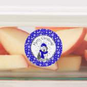 ウィンターブルー旧英語シェプドッグドッグ（グレー1）かわいい ラベル (貼付)