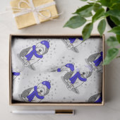 ウィンターブルー旧英語シェプドッグドッグ(グレー1)かわいい 薄葉紙 (ギフト)