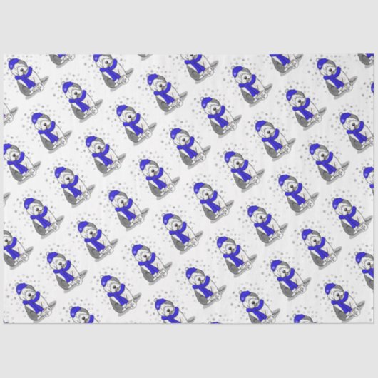 ウィンターブルー旧英語シェプドッグドッグ(グレー1)かわいい 薄葉紙 (正面)