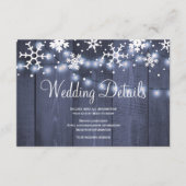 ウィンターブルー白い素朴結婚なゲスト詳細 エンクロージャーカード (正面)
