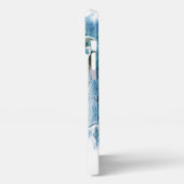 ウィンターブルー絵画バードのiPhone 13 Pro Maxケース iPhoneケース (左側面)