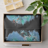 ウィンターブルー絵画バード1 薄葉紙 (ギフト)