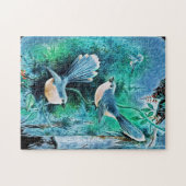 ウィンターブルー絵画バード ジグソーパズル (横)