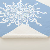 ウィンターブルー装飾モノグラムGクレフ、 音符記号スノーフレーク シェルパブランケット (3/4)