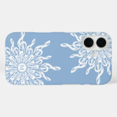 ウィンターブルー装飾モノグラムGクレフ、 音符記号スノーフレーク Case-Mate iPhoneケース (裏面 (横))