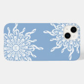 ウィンターブルー装飾モノグラムGクレフ、 音符記号スノーフレーク Case-Mate iPhoneケース (裏面 (横))