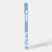 ウィンターブルー装飾モノグラムGクレフ、 音符記号スノーフレーク Case-Mate iPhoneケース (裏面 / 左)