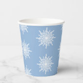 ウィンターブルー装飾用Gクレフ、 音符記号雪片パターン 紙コップ (正面)