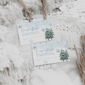 ウィンターブルー赤ちゃんシャワーおむつラッフルカード エンクロージャーカード